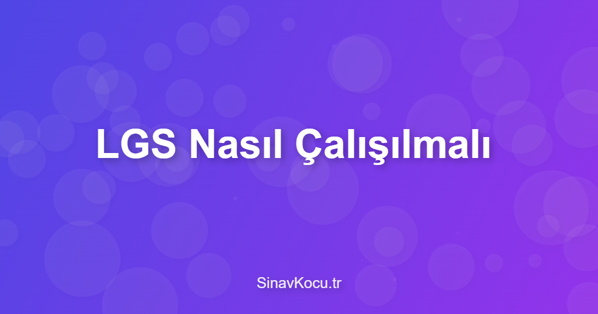 LGS Nasıl Çalışılmalı