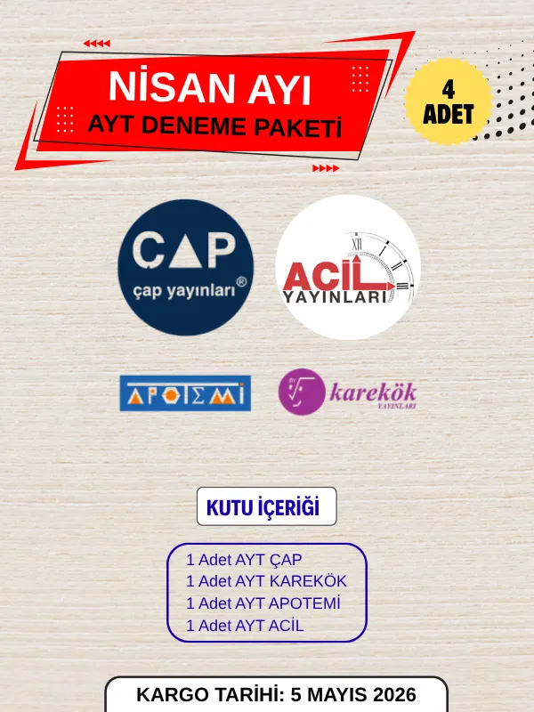 NİSAN AYI AYT DENEME PAKETİ (4 ADET)