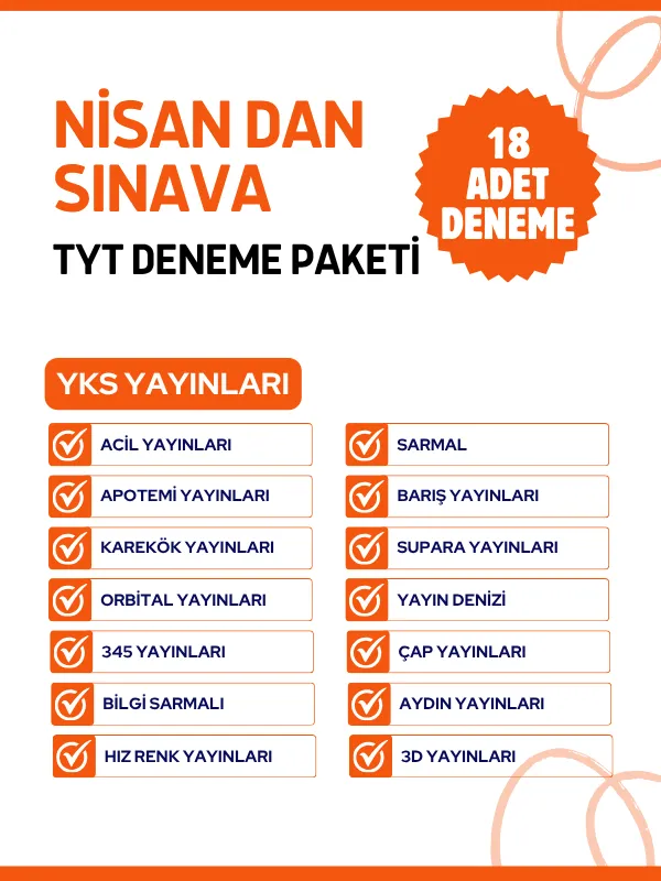 NİSANDAN SINAVA TYT DENEME PAKETİ (18 ADET)