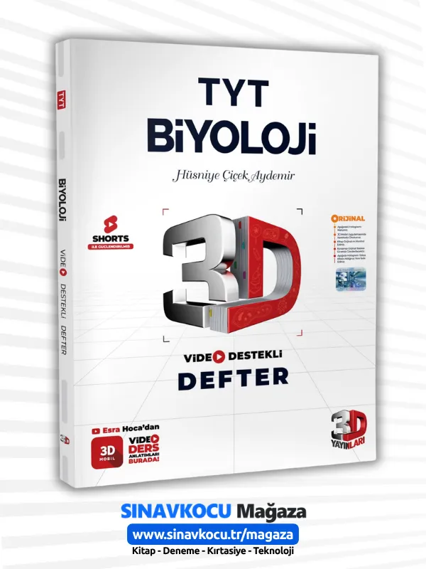 TYT 3D Biyoloji Video Destekli Defter
