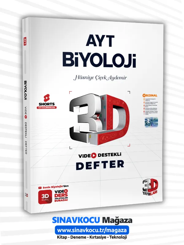 AYT 3D Biyoloji Video Destekli Defter